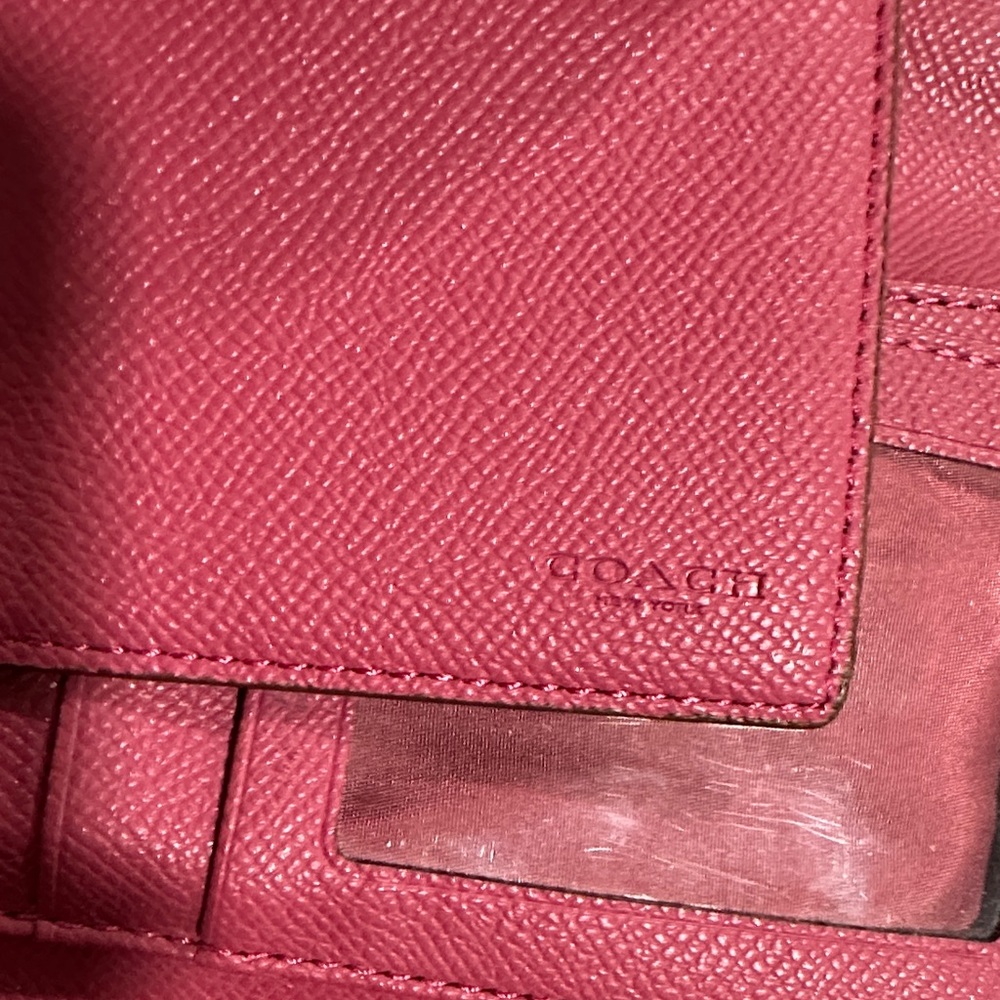 Coach Brown Signature Pattern Continental Wallet - Picture 8 of 11
